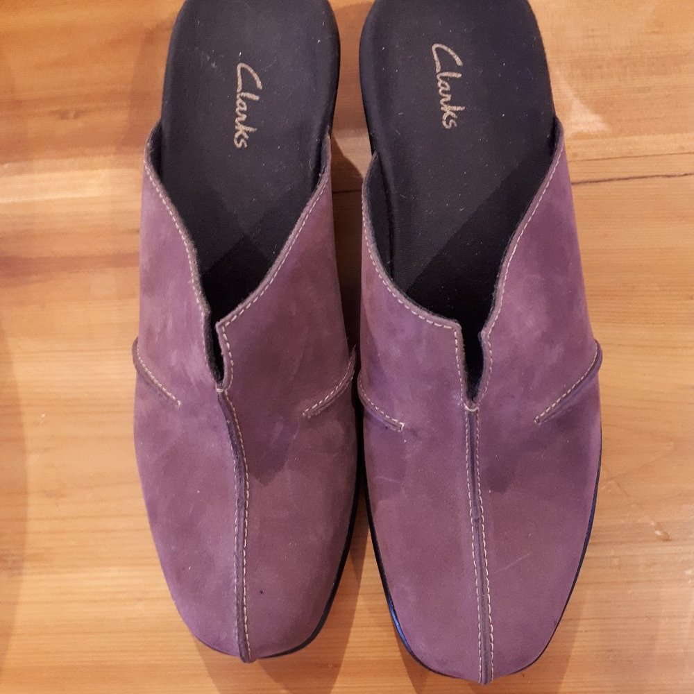 Clark's Mules - Genuine Suede - Size 7 - Purple